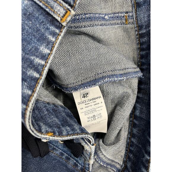NWT Dolce & Gabbana Cropped Blue Denim Patchwork Jean Jacket IT 40 S - Picture 11 of 11